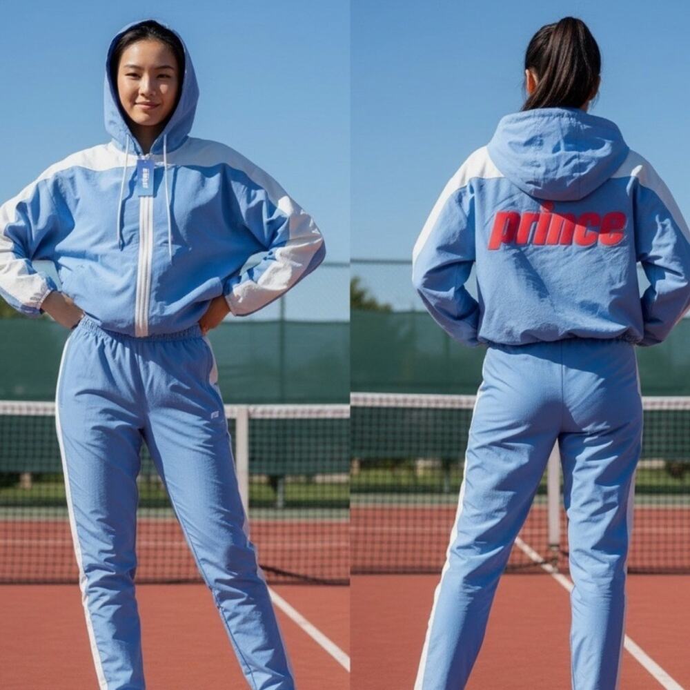 PRINCE PICKLEBALL cropped zip up athletic windbreaker jacket S